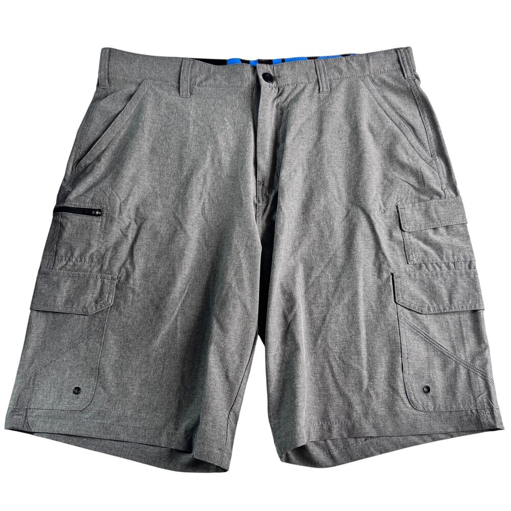 NWT Iron Co Men’s Hybrid Cargo Shorts Sz 40 Heather Gray Stretch Performance 11”